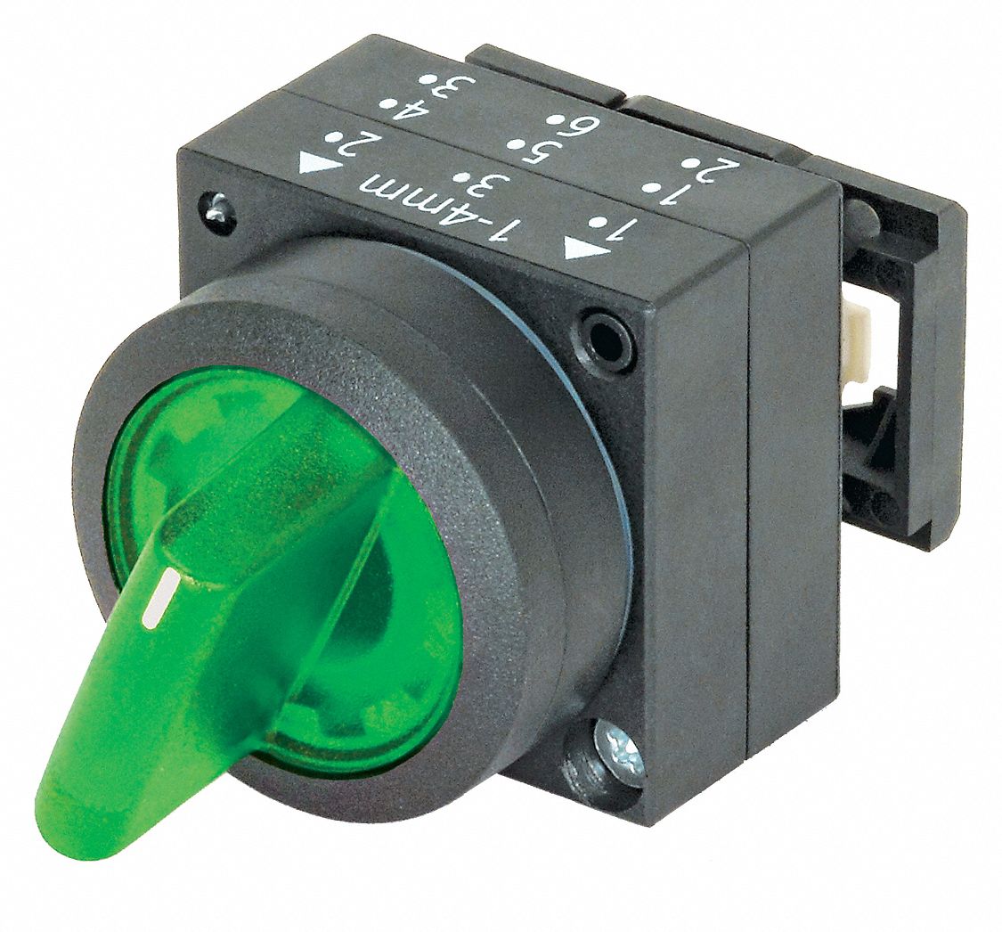 SIEMENS 22mm LED 3 Position Illuminated Selector Switch Operator