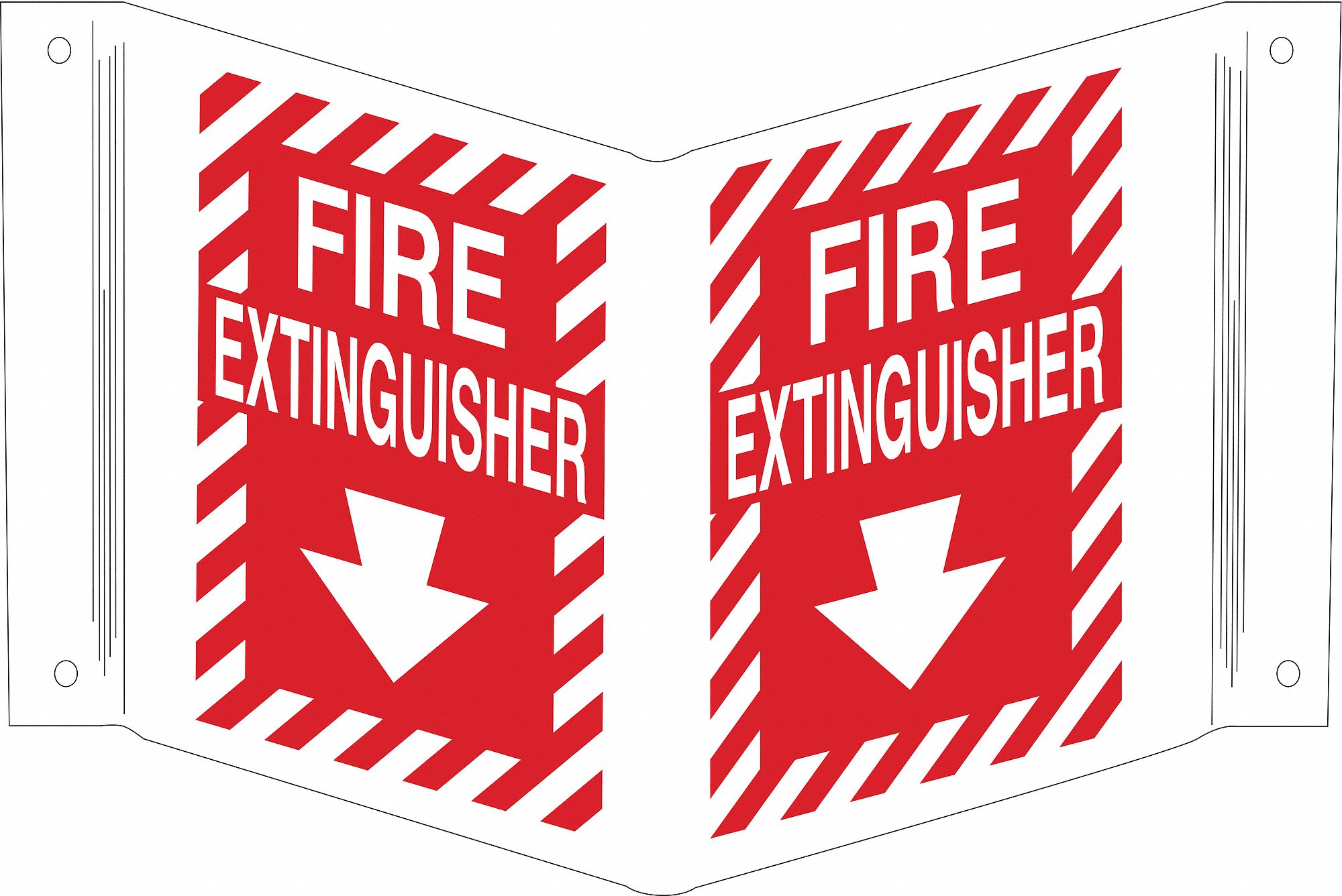 BRADY Fire Extinguisher Sign, 12 x 18In, WHT/R 6G74296908 Grainger