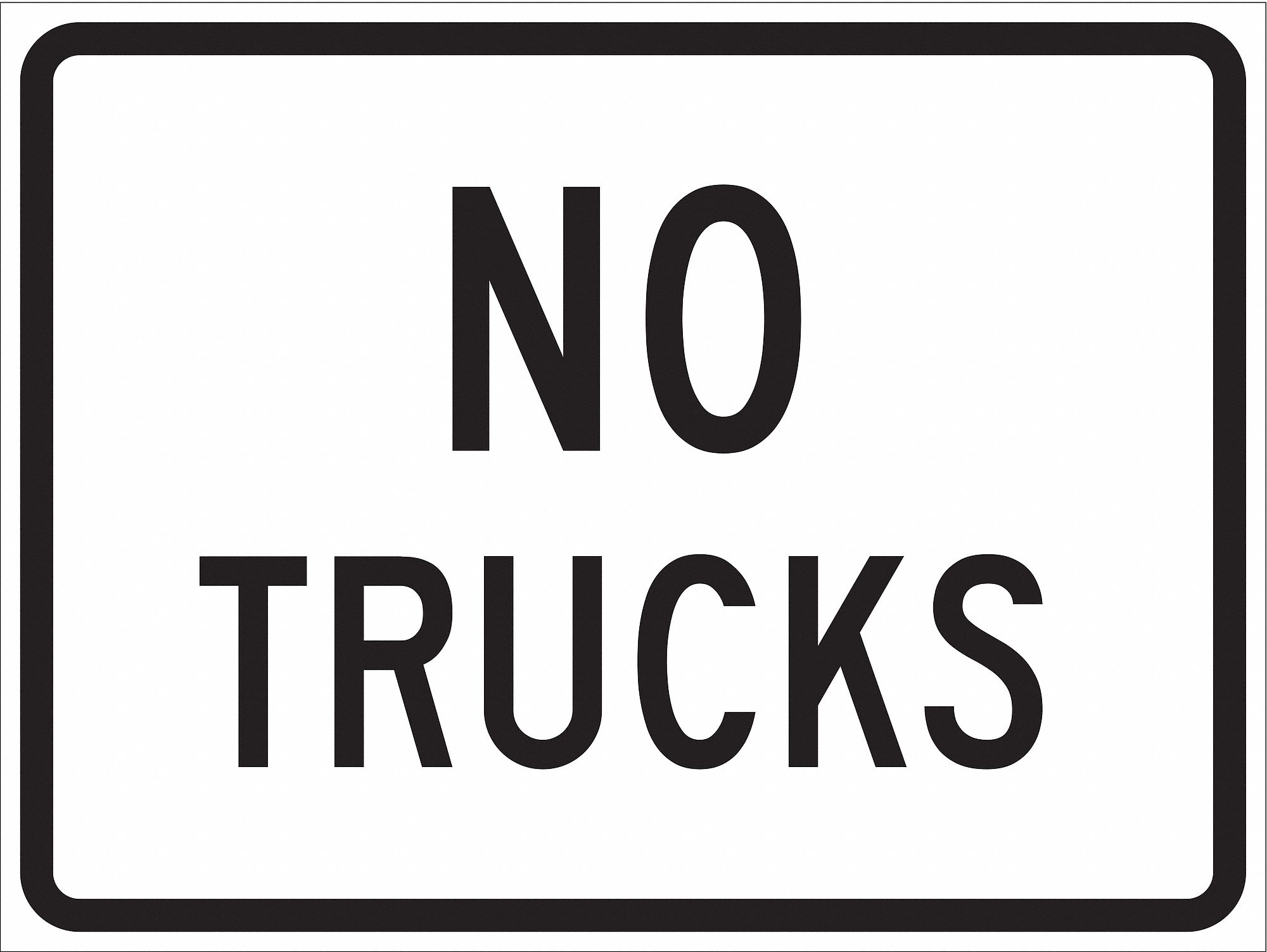 TextNo Trucks Engineer Grade Aluminum, Traffic Sign Height 18