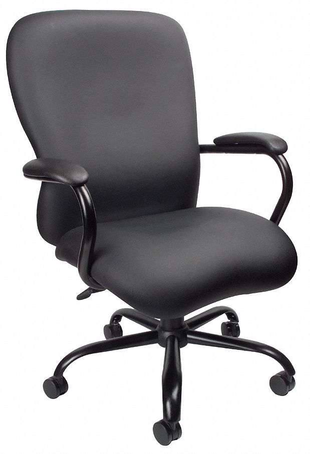 GRAINGER APPROVED Black Vinyl Executive Chair 281/2" Back Height, Arm