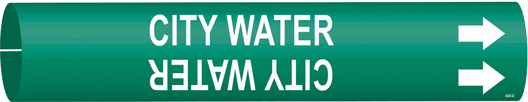 Pipe Marker,City Water,Green,4 to 6 In