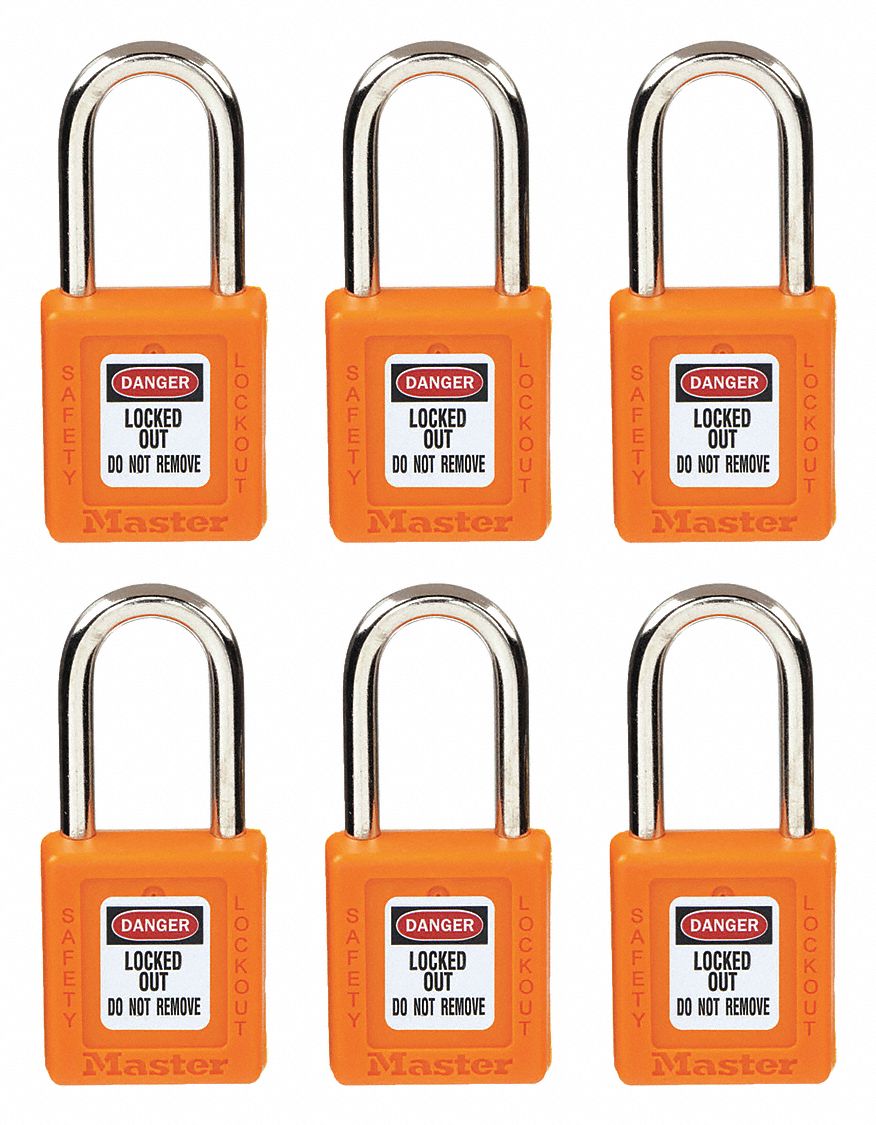 MASTER LOCK Lockout Padlock, PK 6 6MCD2406KAS6RED Grainger