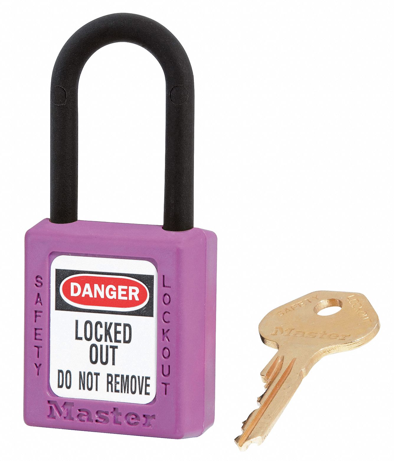MASTER LOCK Purple Lockout Padlock, Alike Key Type, Thermoplastic Body