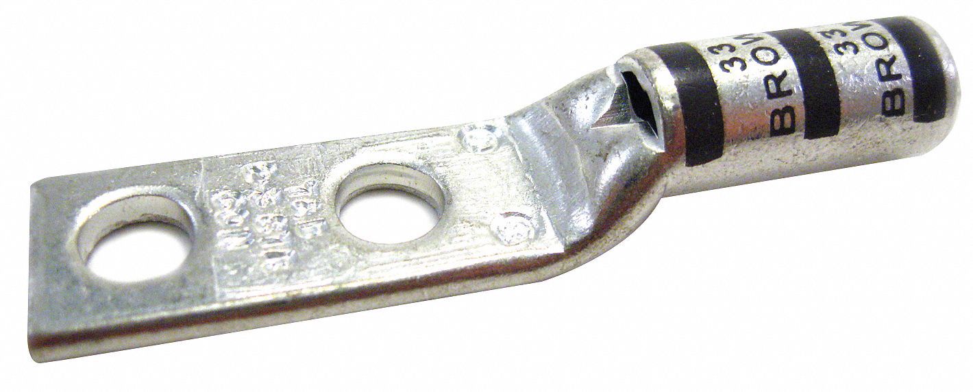 THOMAS & BETTS Two-Hole Lug Compression Connector, Straight Barrel ...