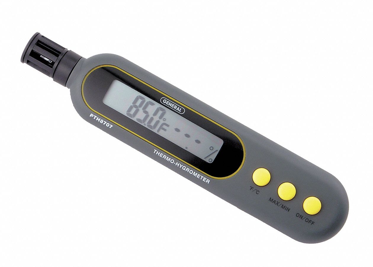 GENERAL Temperature Humidity Meter, Pen, 20100Pct 6MRP1PTH8707 Grainger