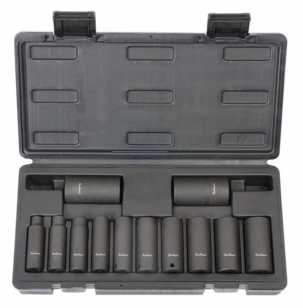 Impact Socket Set Black Oxide In Impact Rated No Grainger