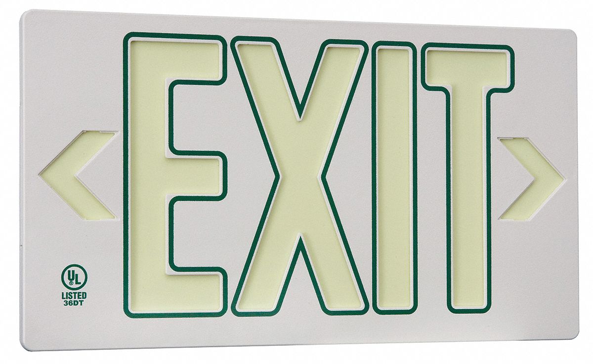 GRAINGER APPROVED Plastic, Exit Sign, 153/8" Width, 83/4" Height