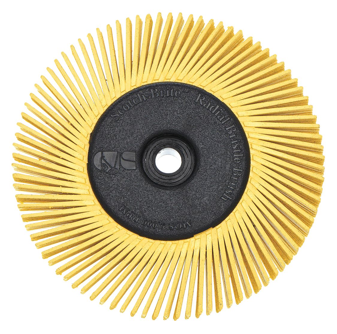 SCOTCHBRITE 6", Radial Bristle Brush, Arbor Hole, Ceramic, 80 Abrasive Grit 6RZ2261500151479