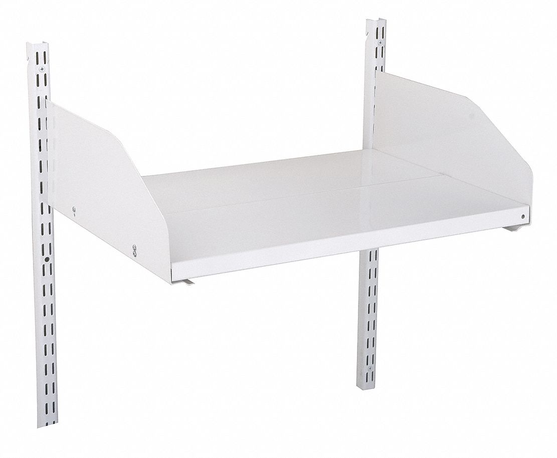 JOHN STERLING Shelf Kit, Dual Track, Steel, White, 25 Load Capacity (Lb