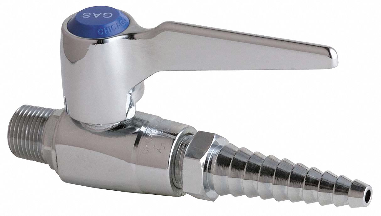 CHICAGO FAUCETS Ball Valve, Brass, Inline, 2Piece, Pipe Size 3/8 in, Connection Type MNPT x