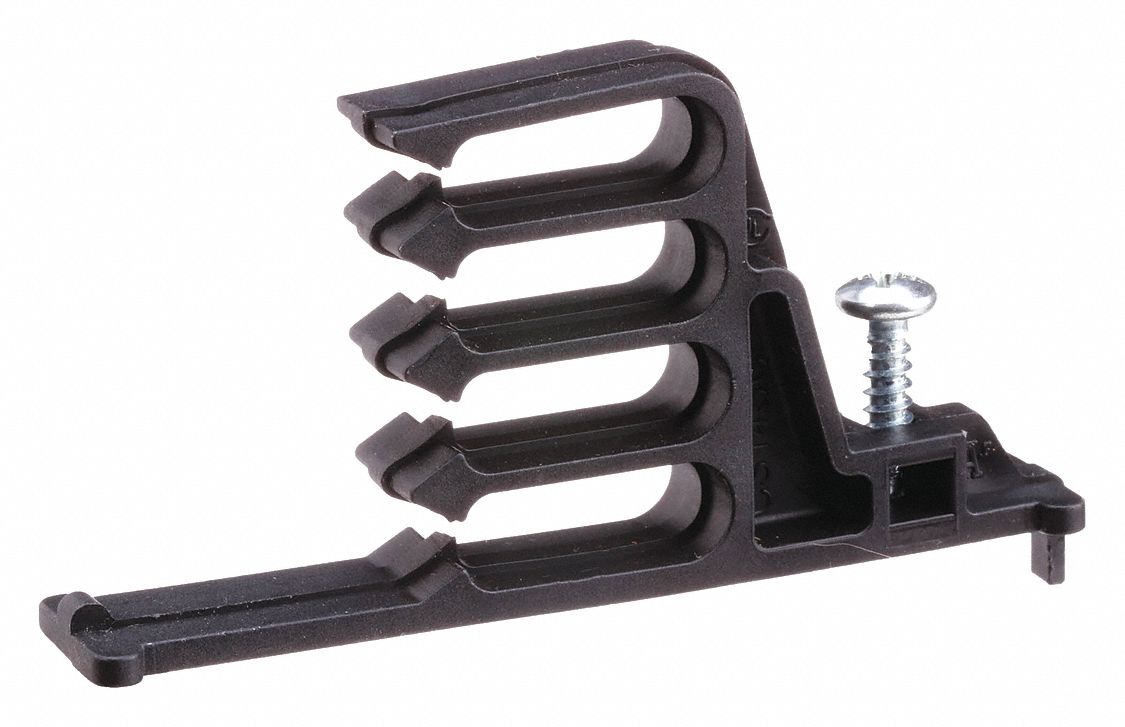 ARLINGTON Cable Spacer, Fork, Screw, Black, 25 PK 6XXE7CS14SCG