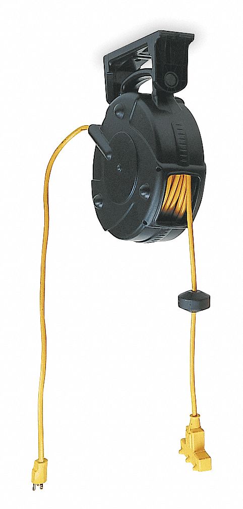 Retractable Power Cord >> LUMAPRO Cord Reel,120VAC,40ft,Black,15A,12/3 - 6YF67|6YF67 ... Retractable Power Cord >> LUMAPRO Cord Reel,120VAC,40ft,Black,15A,12/3 - 6YF67|6YF67 ...