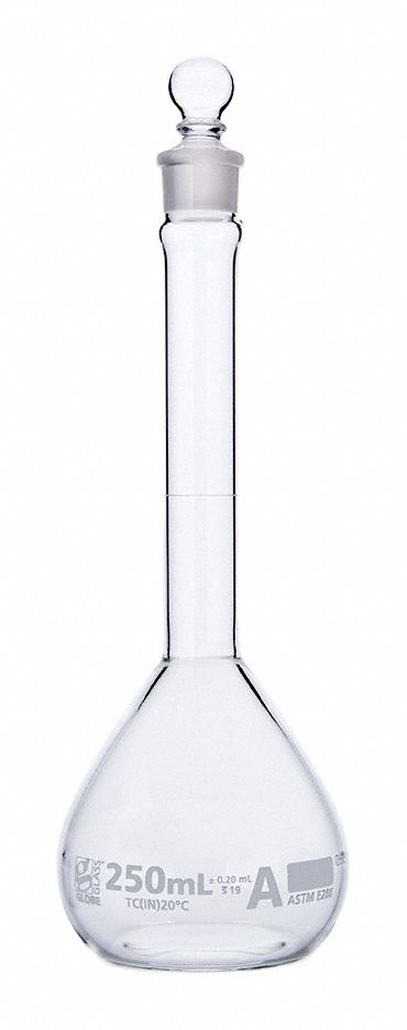 Borosilicate Glass 250 ML Capacity ML Volumetric Flask 793W36