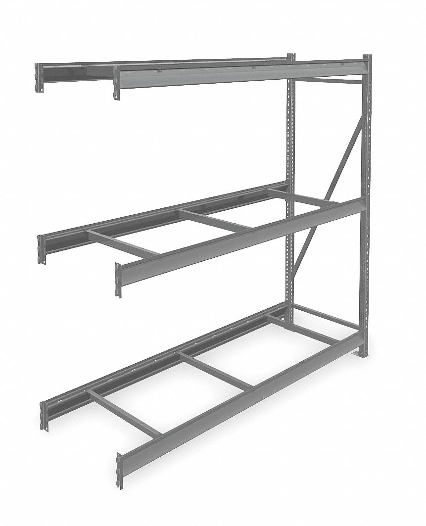 TENNSCO AddOn Bulk Storage Rack with None Decking and 3 Shelves, 72"W x 24"D x 72"H 7B901