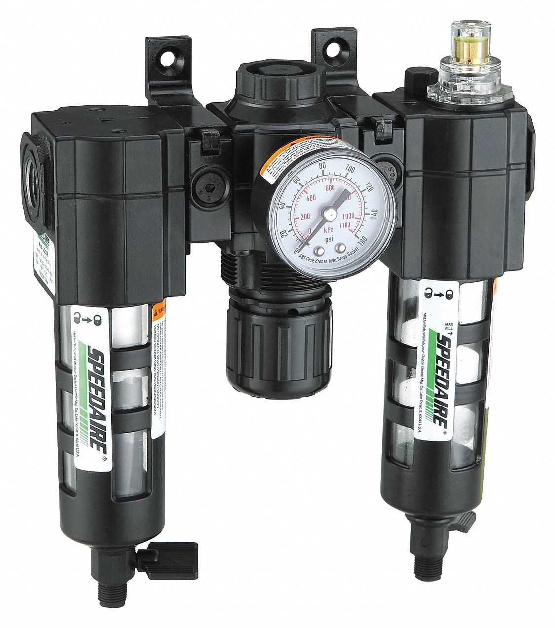 SPEEDAIRE Filter/Regulator/Lubricator, 3/8 in NPT, 5 to 150 psi