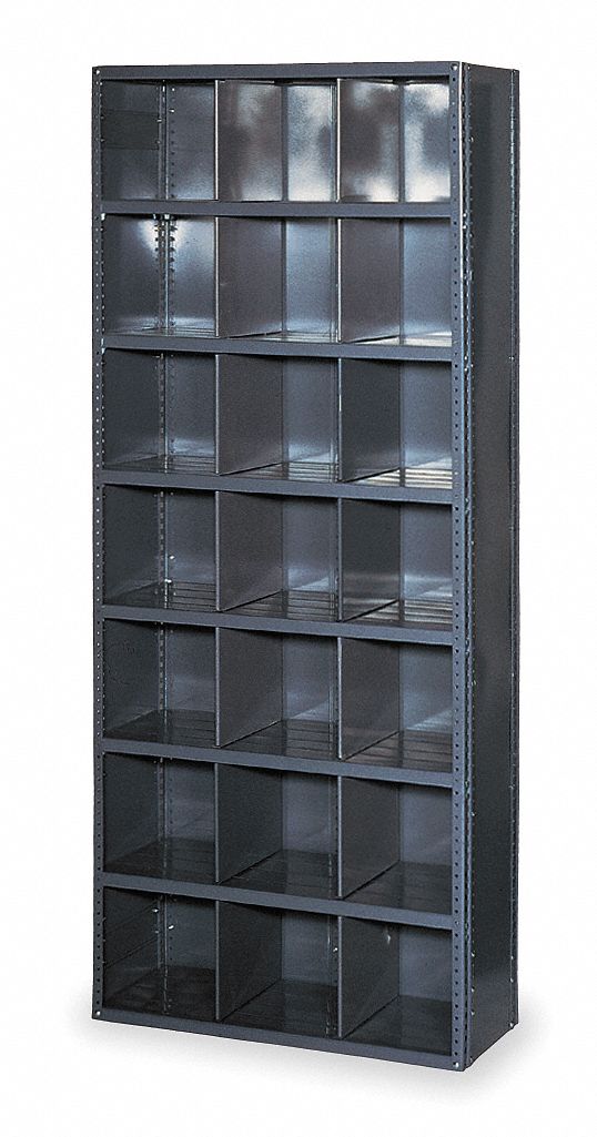 EDSAL 36" x 18" x 85" Pigeonhole Bin Unit, Gray 7E3181 Grainger