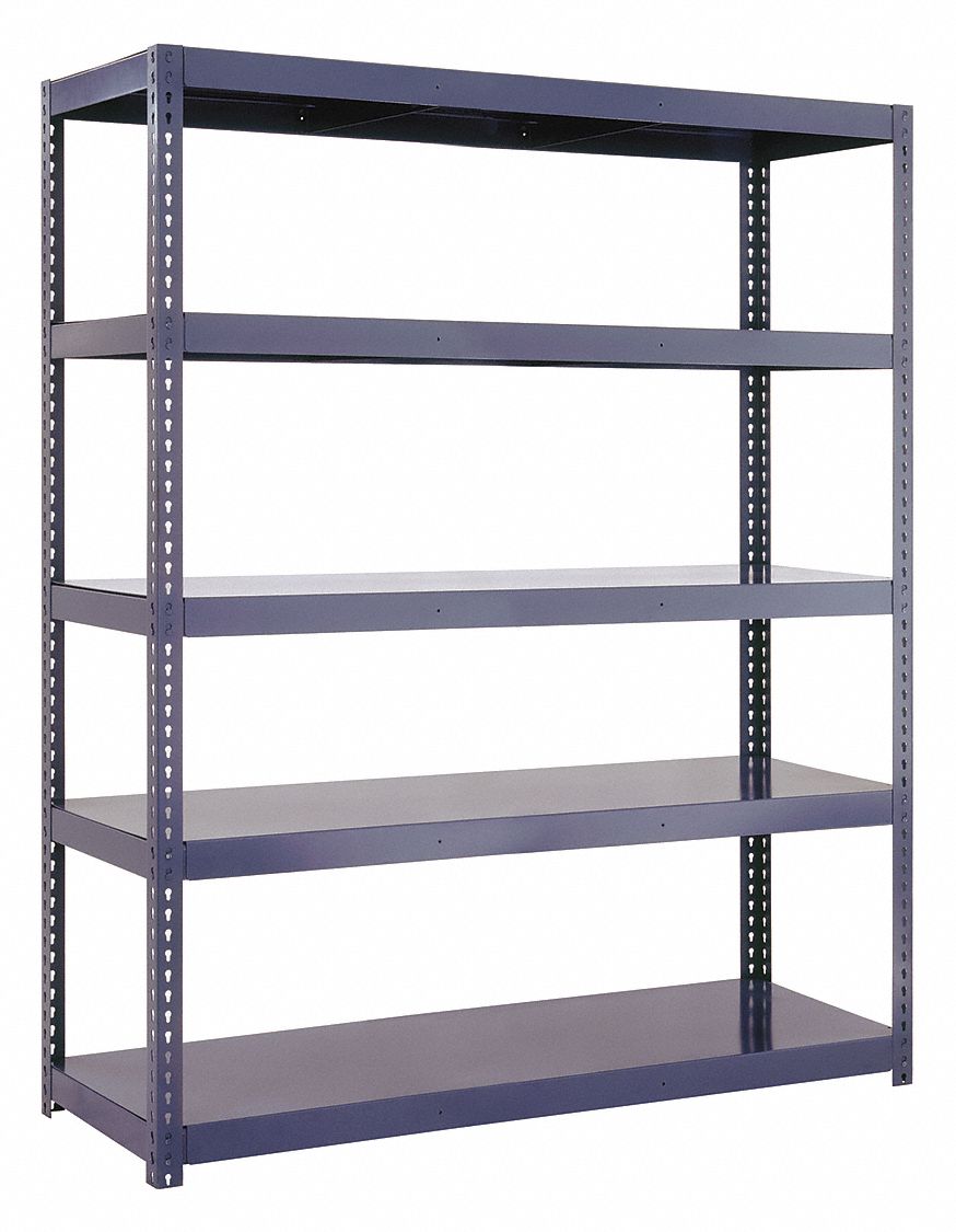 GRAINGER APPROVED Starter Boltless Shelving with Steel Decking, 5