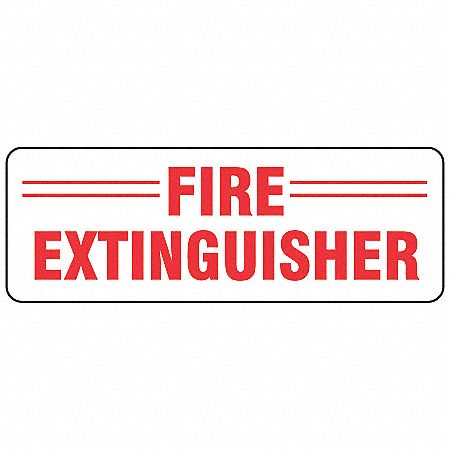Sign, Fire Extinguisher, 3 1/2 In x 10 I