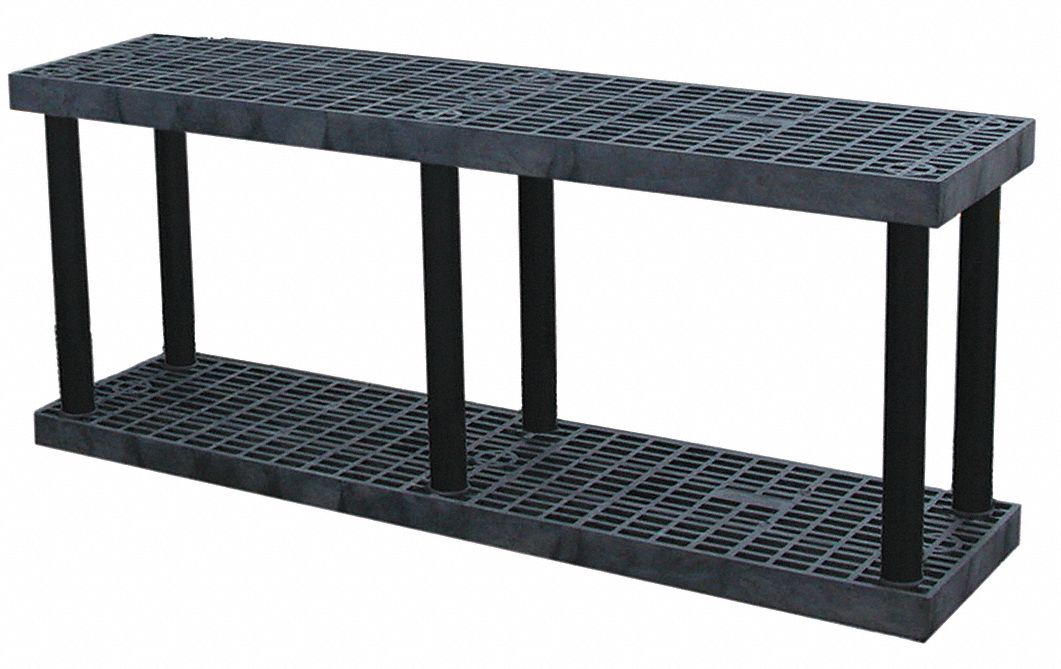 STRUCTURAL PLASTICS Starter Open Plastic Shelving, 66 inW x 16 inD x 48