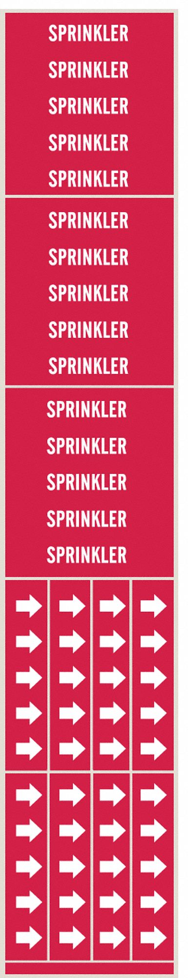 Pipe Marker,Sprinkler,Red,3/4 In or Less