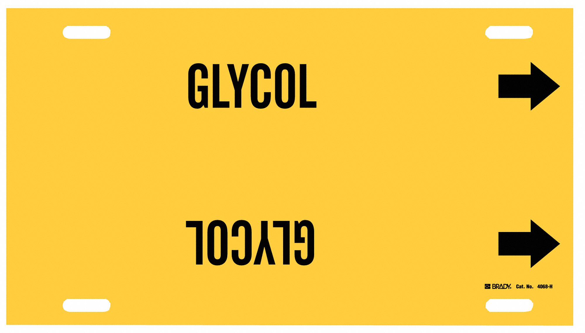 Pipe Marker,Glycol,Yellow,10 to 15 In