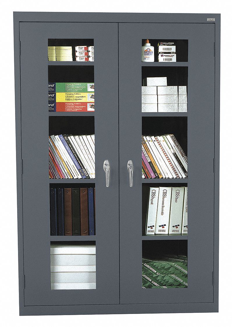 SANDUSKY Commercial Storage Gray, 72 in H X 46 in W X 18 in D, Assembled 8E583