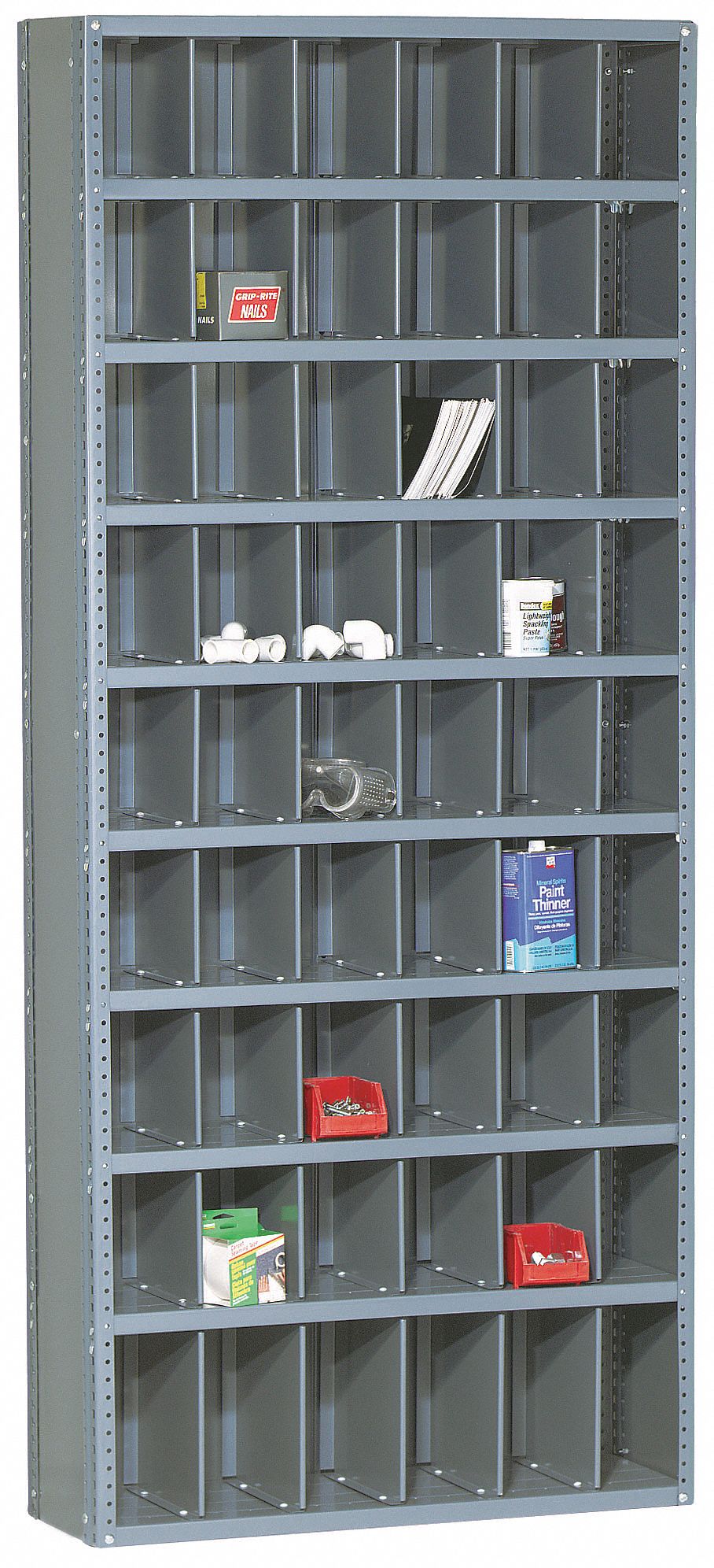 EDSAL 36" x 18" x 85" Pigeonhole Bin Unit, Gray 9J735230918N Grainger