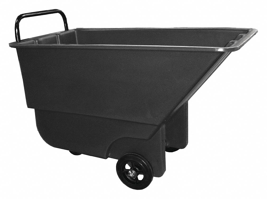 GRAINGER APPROVED Black Tilt Truck, 8.1 cu. ft. Capacity, 275 lb. Load