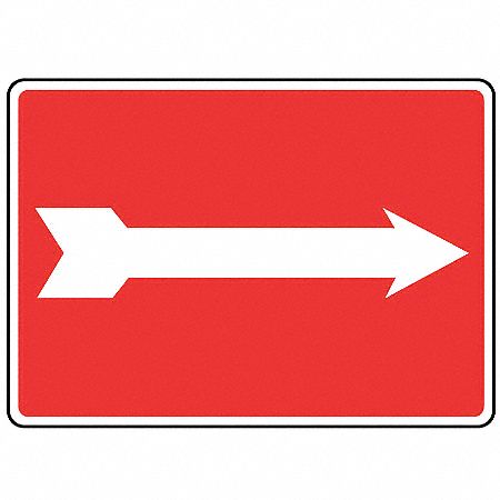 Safety Sign,Self Adh.,10x14 In,(Arrow)