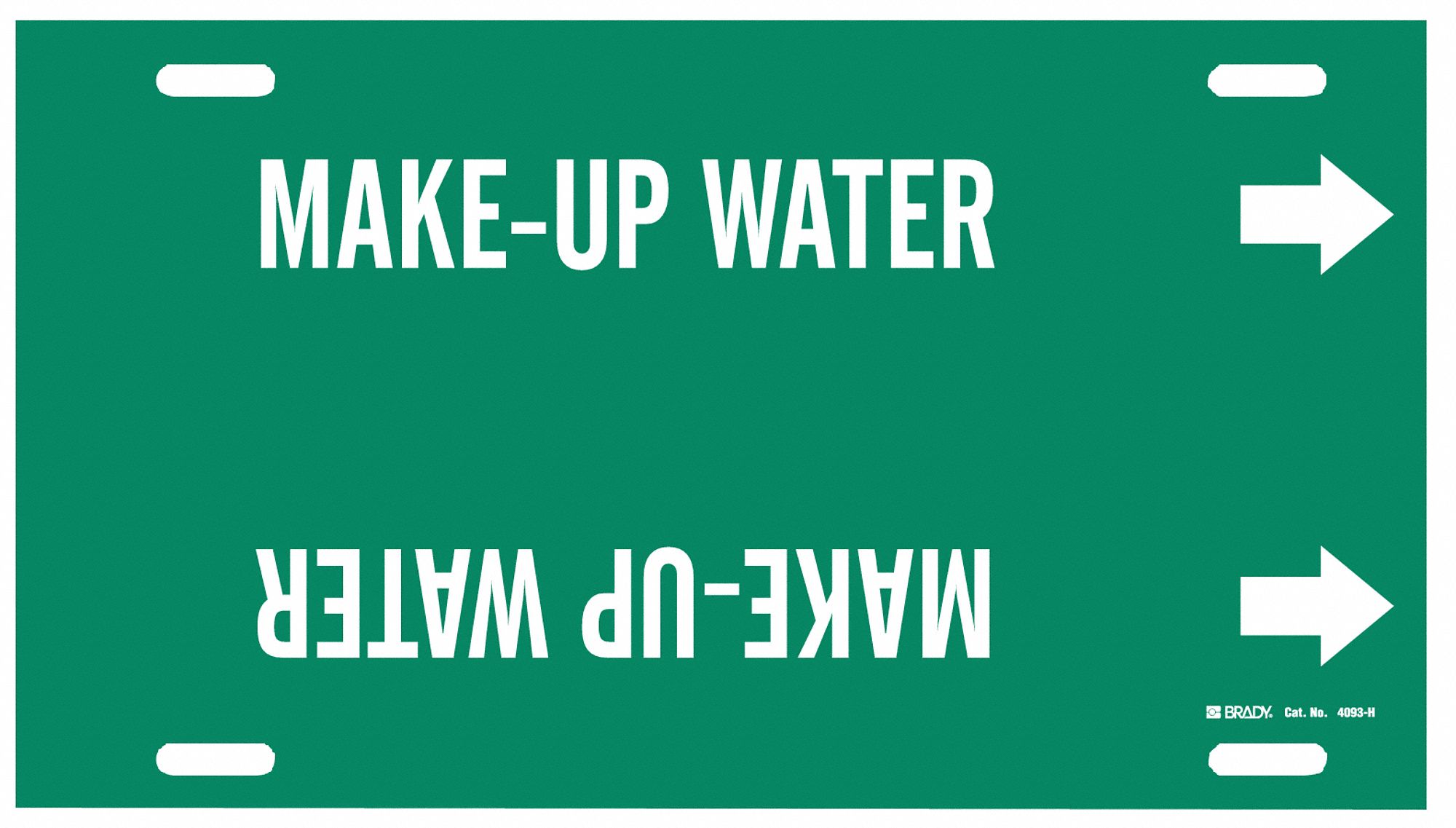 Pipe Marker,Make Up Water,Grn,10 to15 In