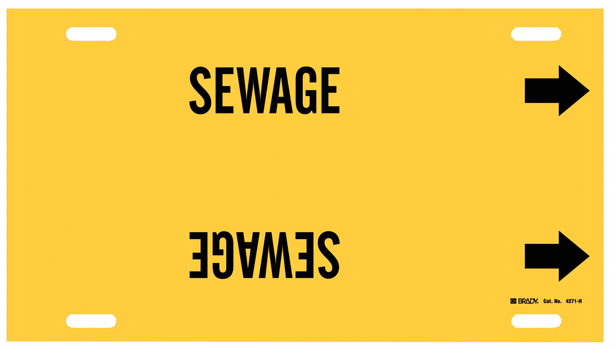 Pipe Marker,Sewage,Yellow,10 to 15 In