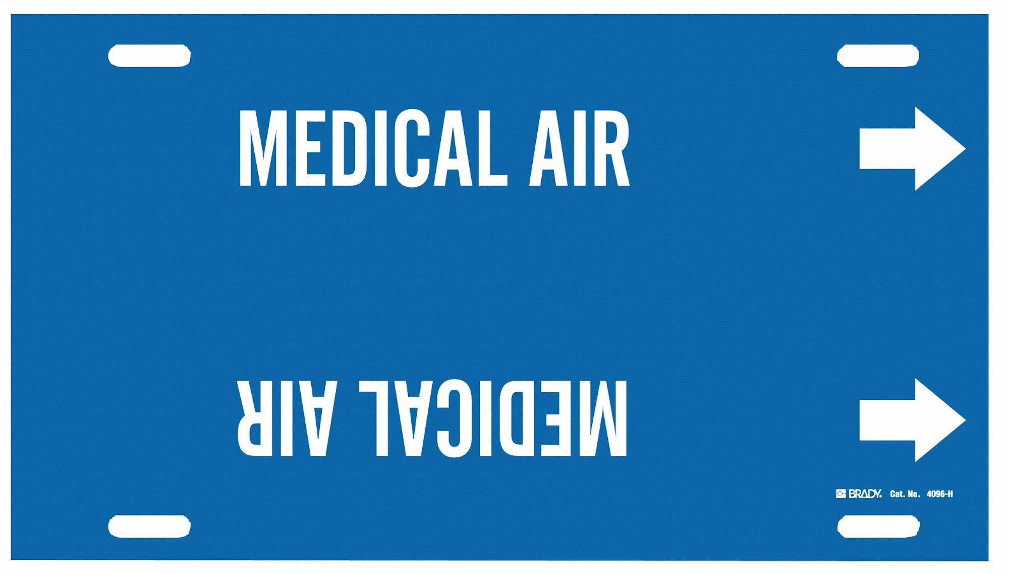 Pipe Marker,Medical Air,Blue,10 to 15 In