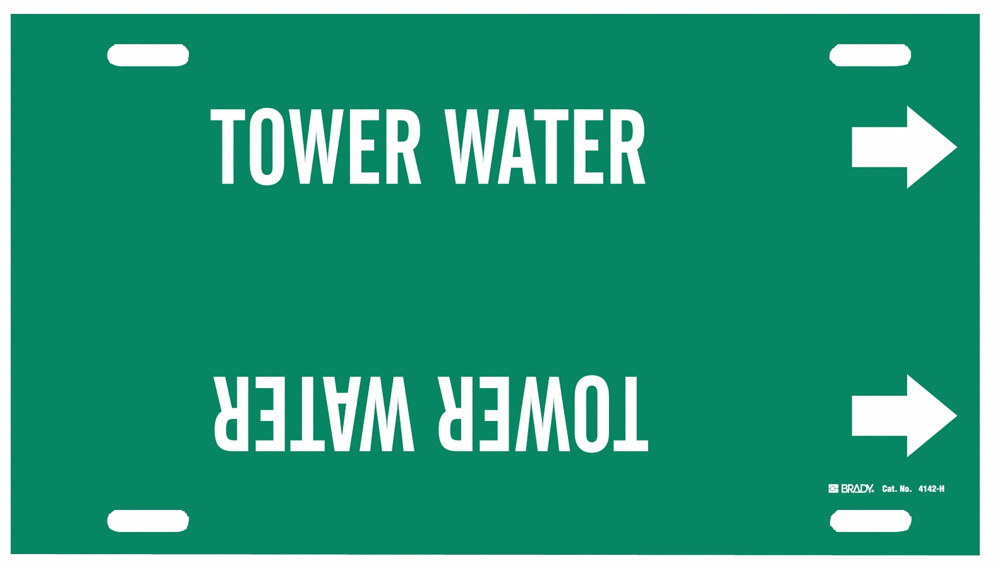 Pipe Marker,Tower Water,Grn,10 to 15 In