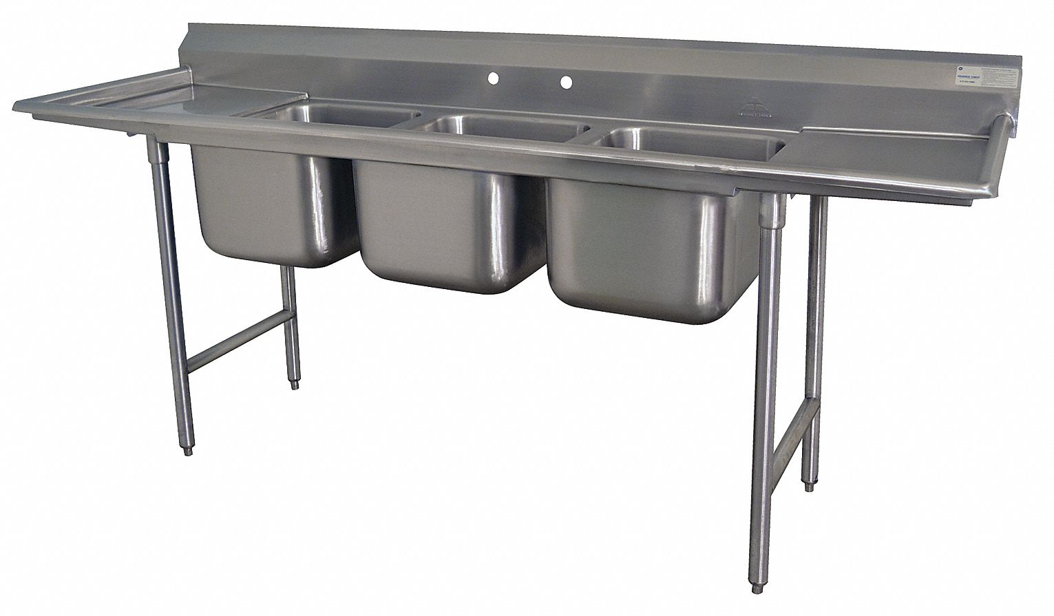 ADVANCE TABCO Stainless Steel Scullery Sink with Drainboards, Without