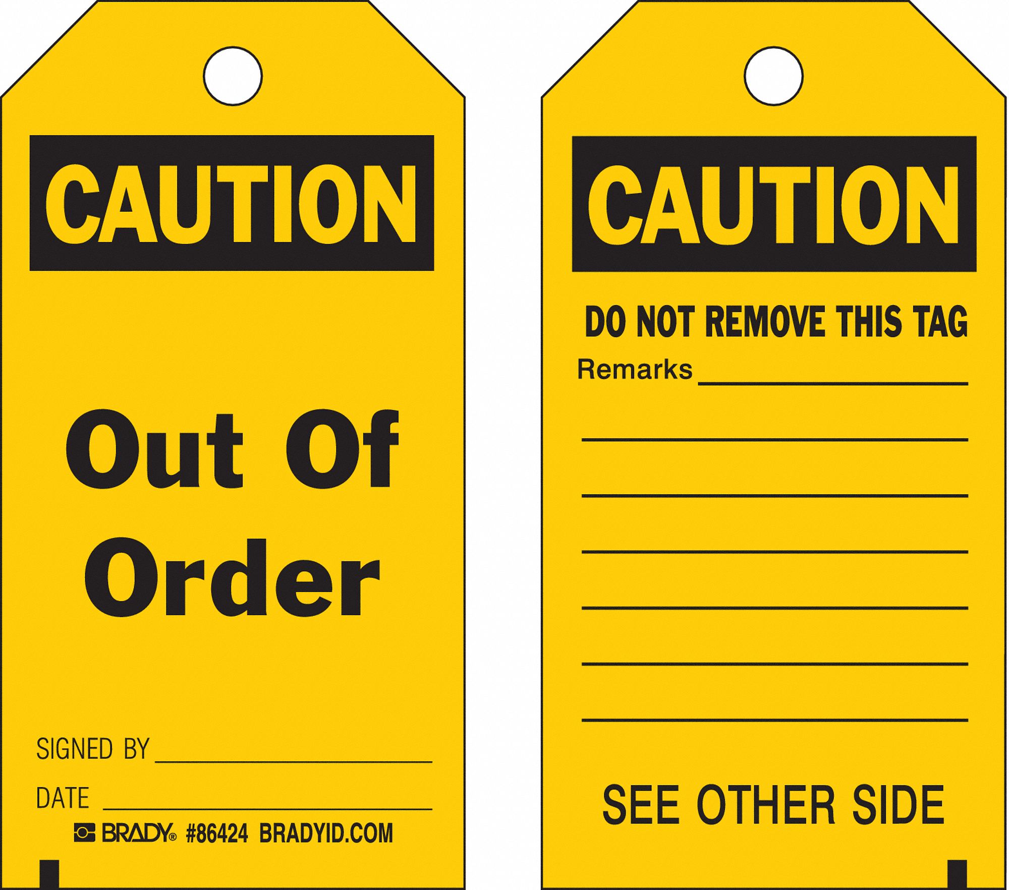 CardstockOut Of Order, Caution Tag 5-3/4