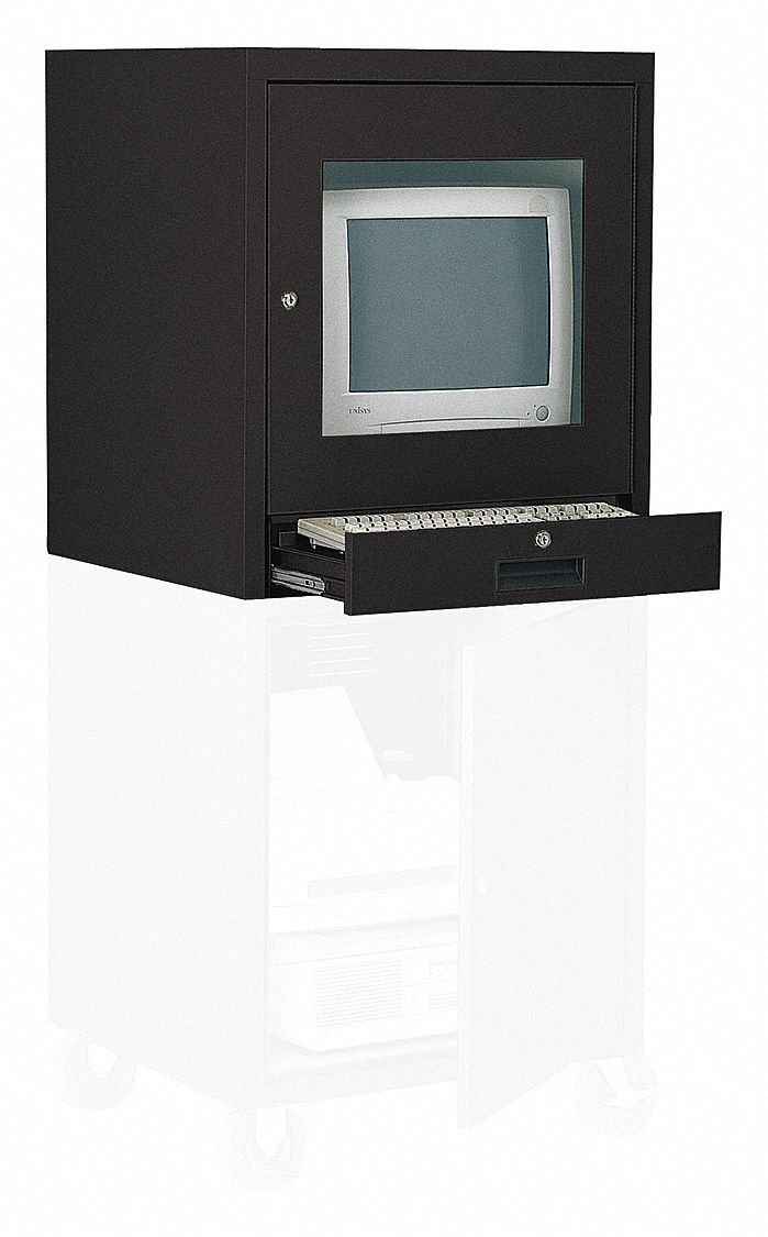 EDSAL 21" x 221/2" x 26" Steel CRT Monitor Black 8VUZ2