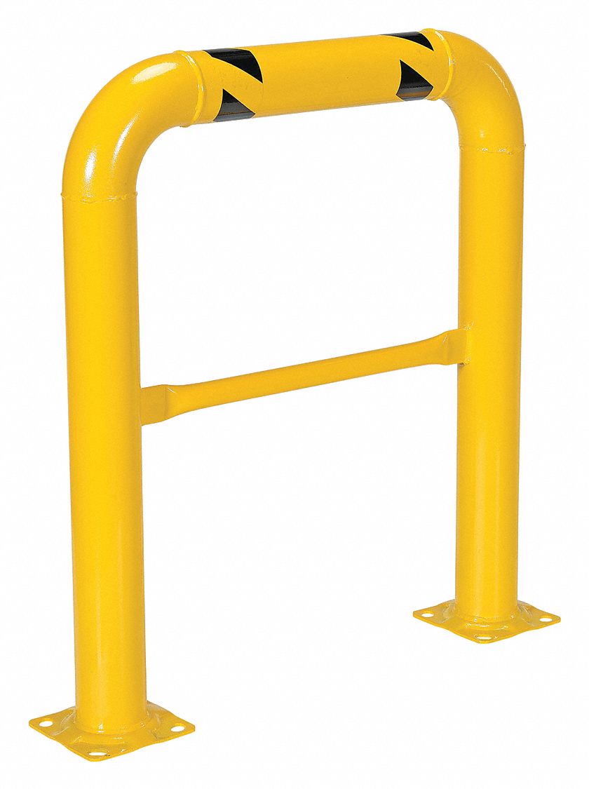 GRAINGER APPROVED Yellow, Steel, Machine Guard, Floor Mounted Guard