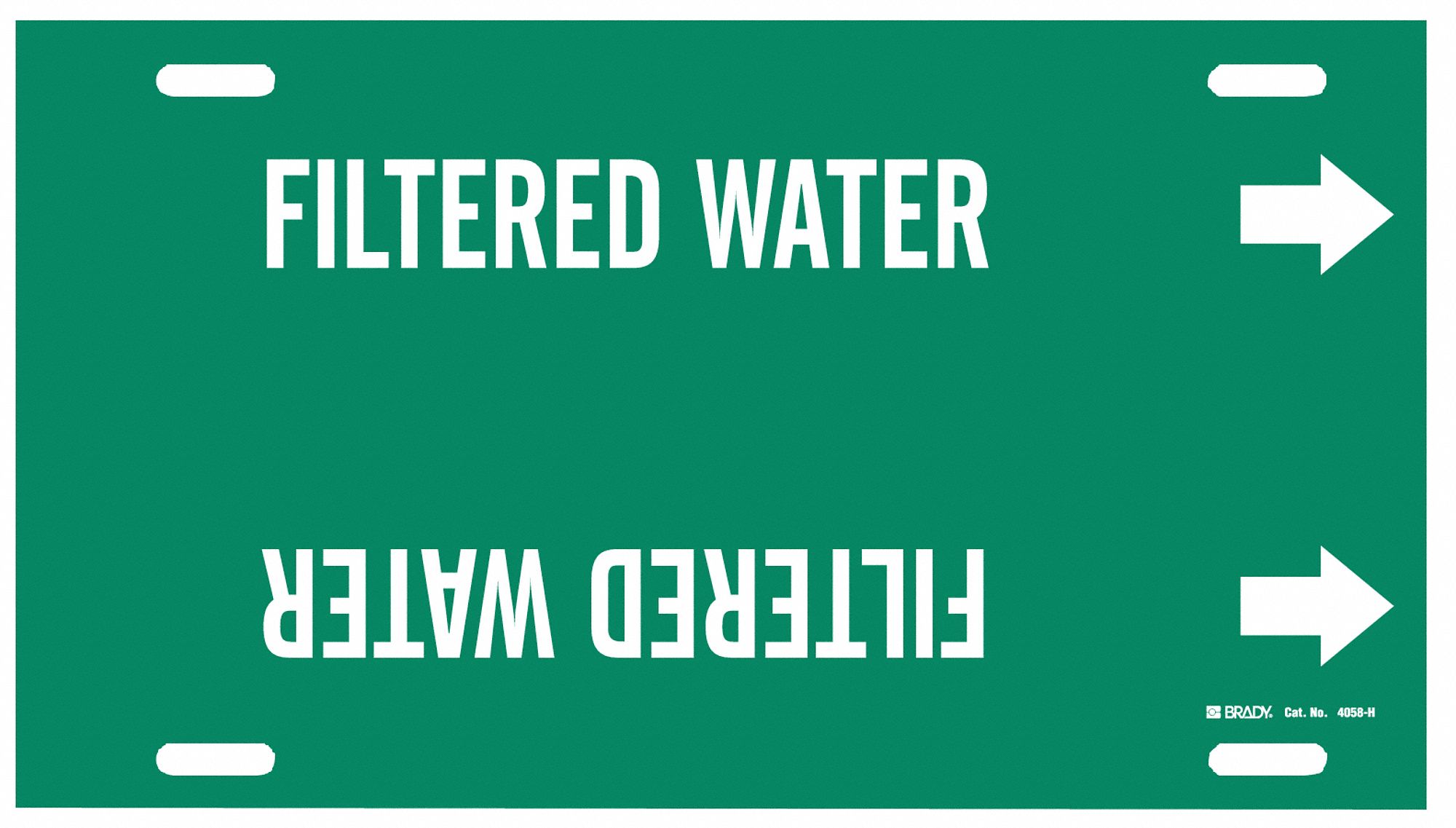 Pipe Marker,Filtered Water,Gn,10 to15 In