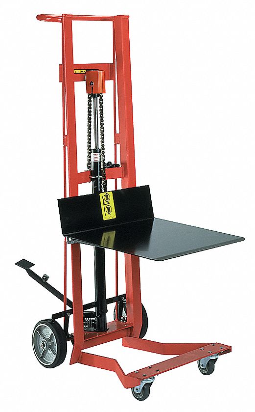 GRAINGER APPROVED Manual Lift, Manual Push Platform Lift, 750 lb. Load