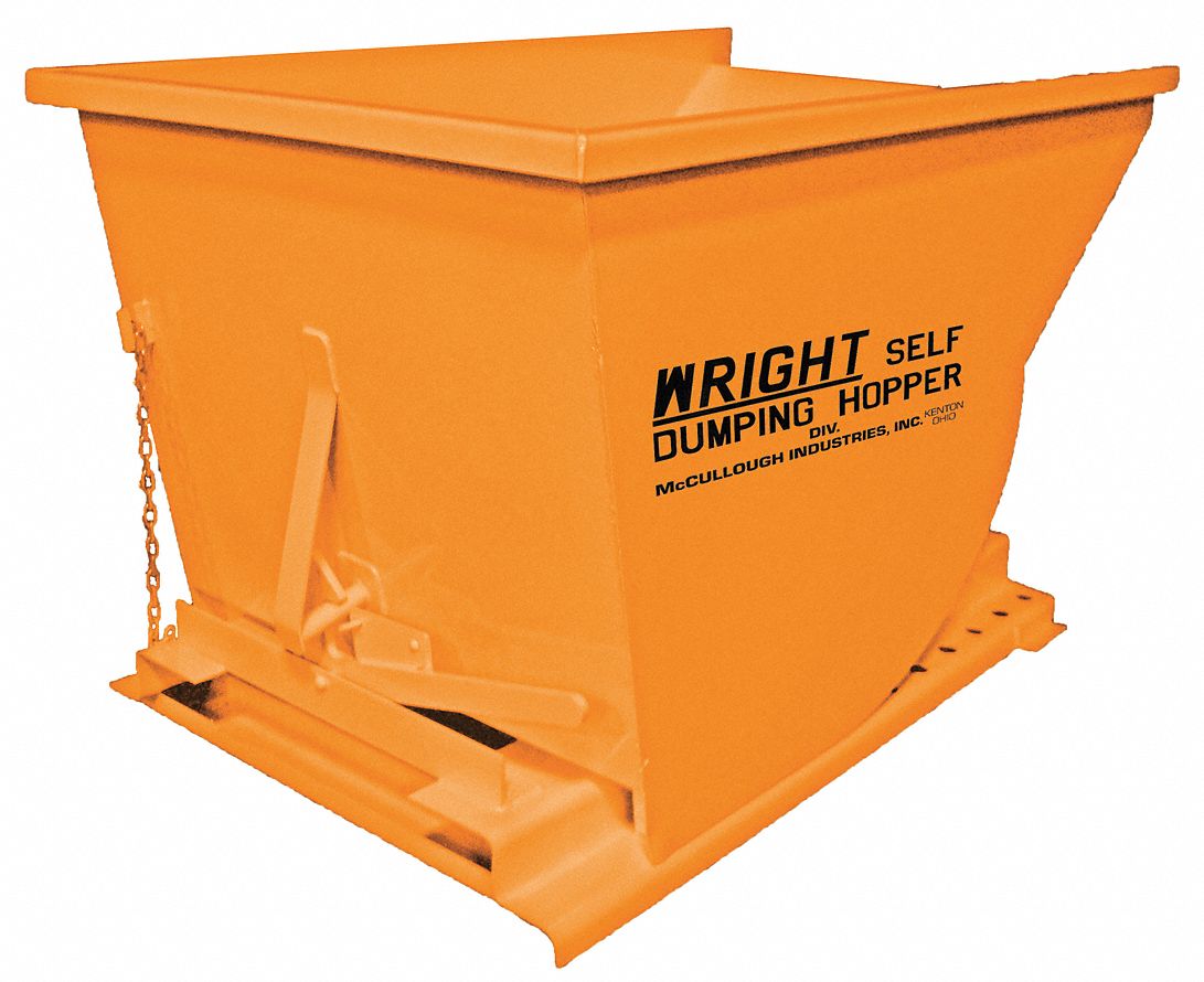 Grainger Approved Orange Self Dumping Hopper Cu Ft Lb Load