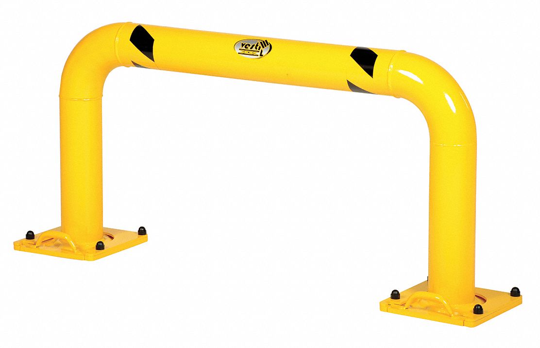 GRAINGER APPROVED Yellow, Steel, Machine Guard, Floor Mounted Guard