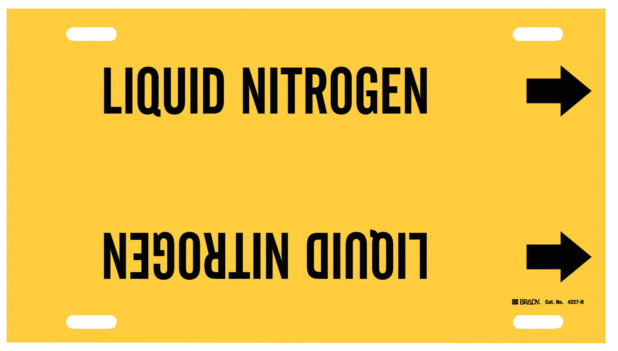 Pipe Marker,Liquid Nitrogen,Y,10 to15 In