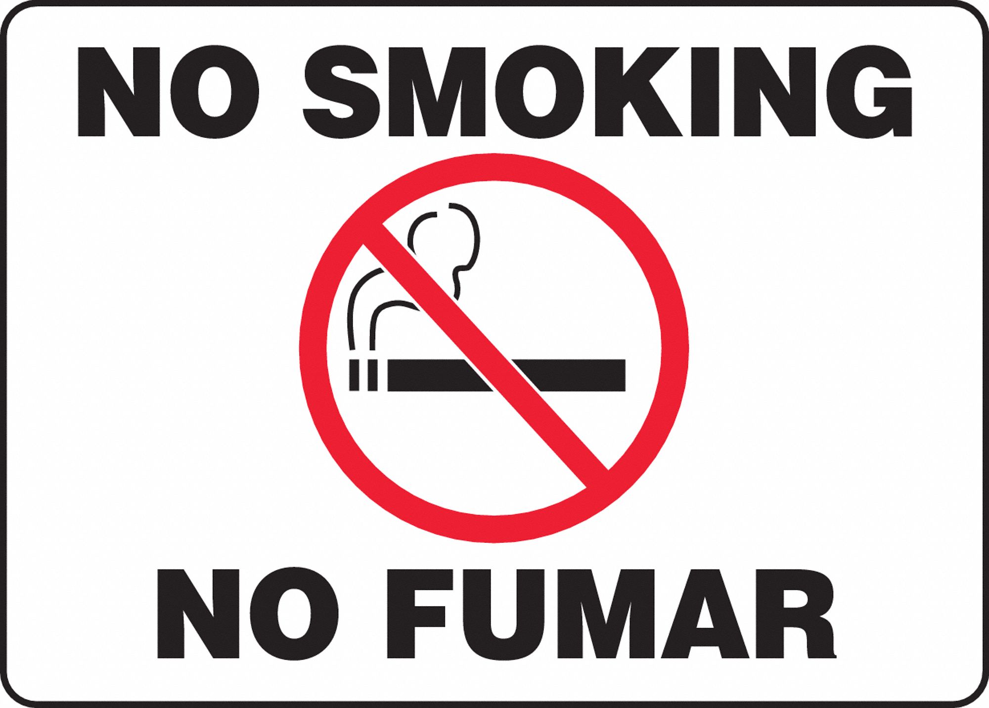 ACCUFORM No Smoking Sign Aluminum Rectangle English Spanish 9G291 