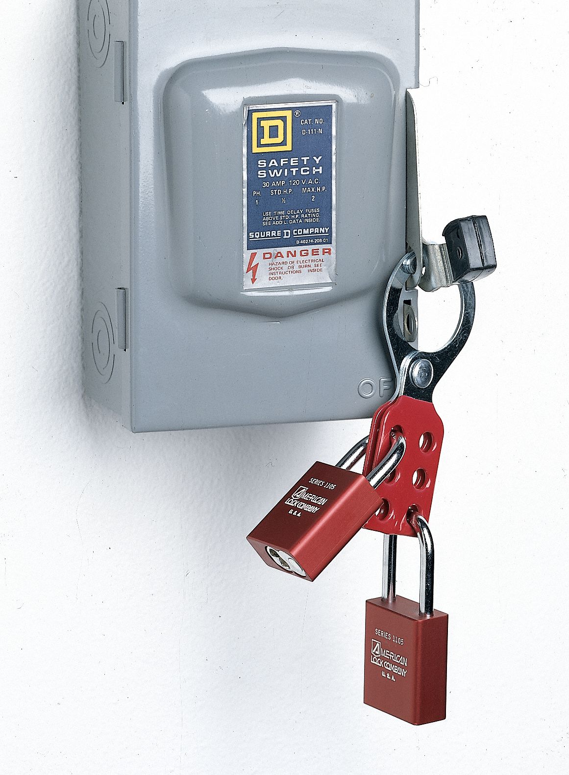 Lockout Hasp,Standard,6 Lock,Red