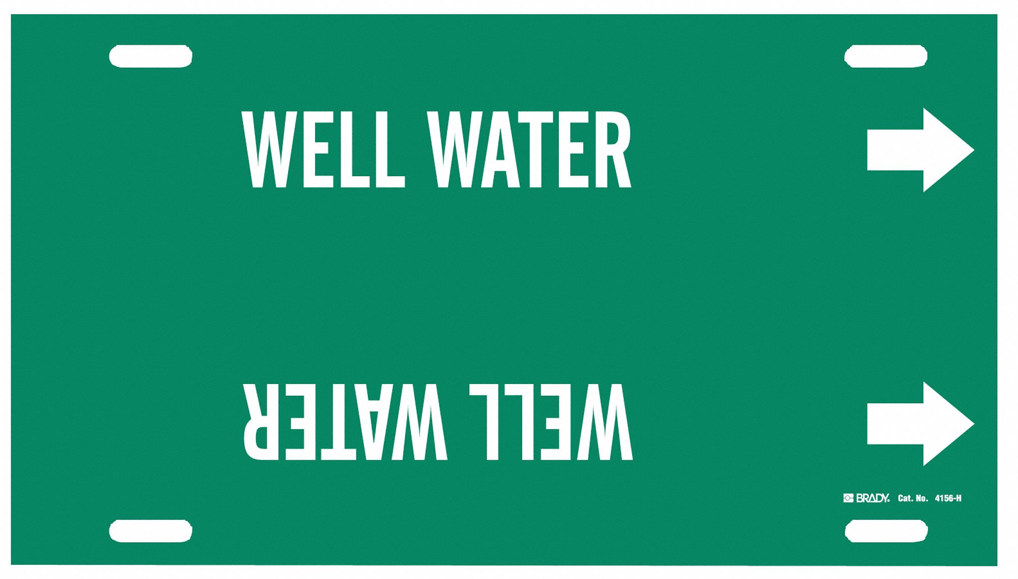 Pipe Marker,Well Water,Green,10 to 15 In