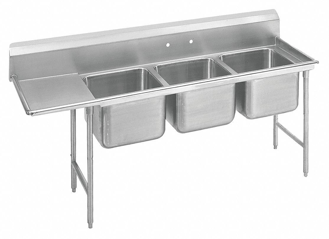 ADVANCE TABCO Stainless Steel Scullery Sink with Left Drain Board