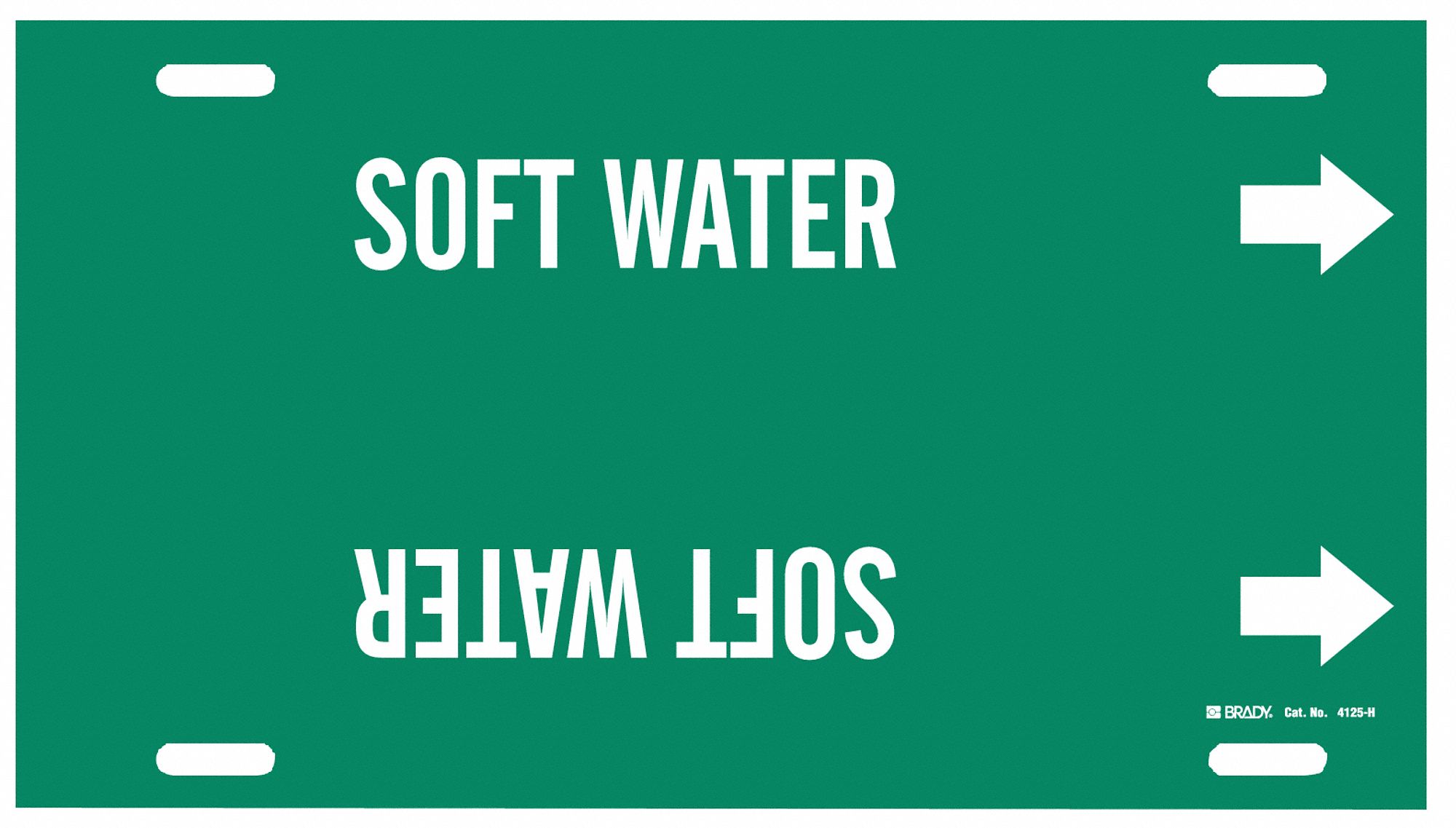 Pipe Marker,Soft Water,Green,10 to 15 In