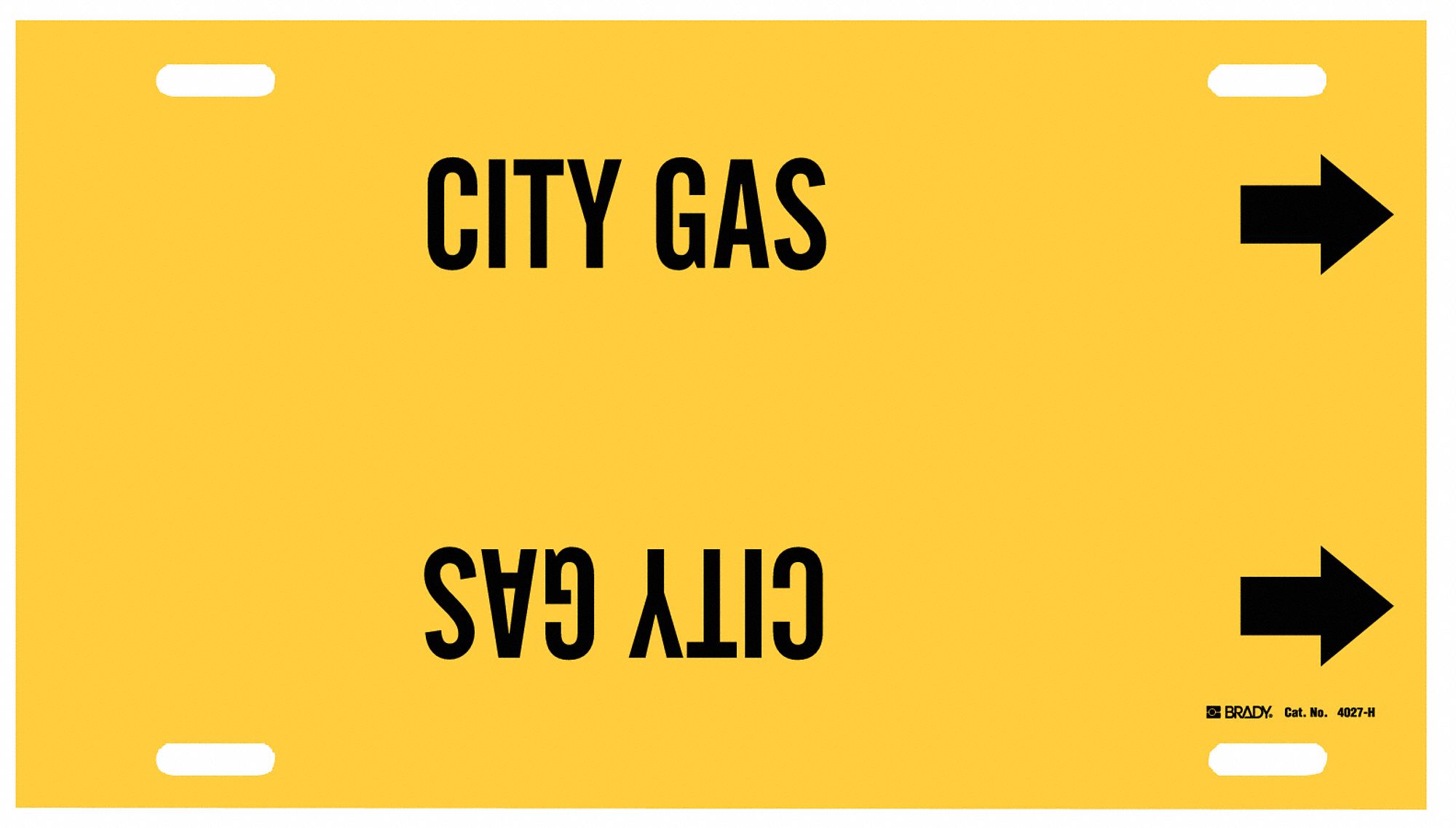 Pipe Marker,City Gas,Yellow,10 to 15 In