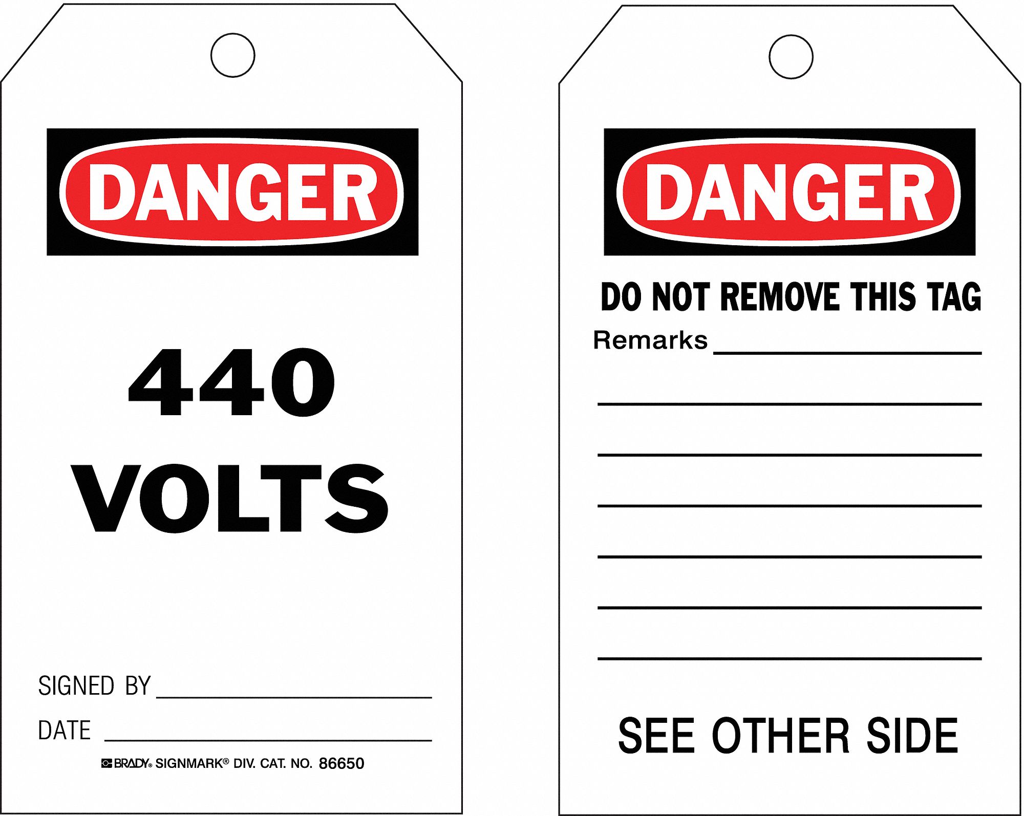 Cardstock440 Volts, Danger Tag 7