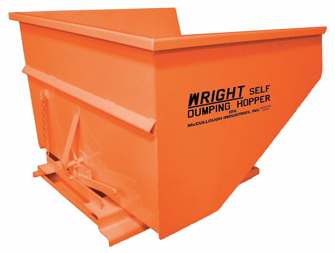 Grainger Approved Orange Self Dumping Hopper Cu Ft Lb Load